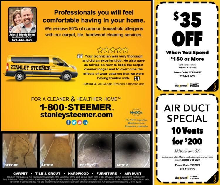 Stanley Steemer Carpet Cleaner Coupons July The Add Sheet!
